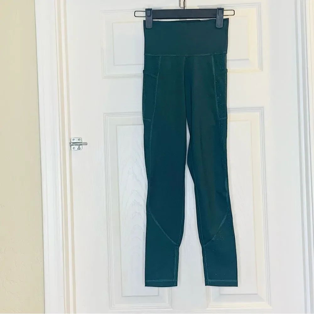 Adidas Aero Tight Fit High Rise 7/8 Optime Shine Tights Shadow Green Size XS